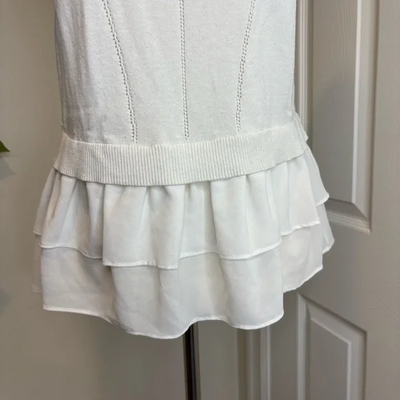 NICOLE MILLER Artelier White Ruffle Top - Picture 2 of 7